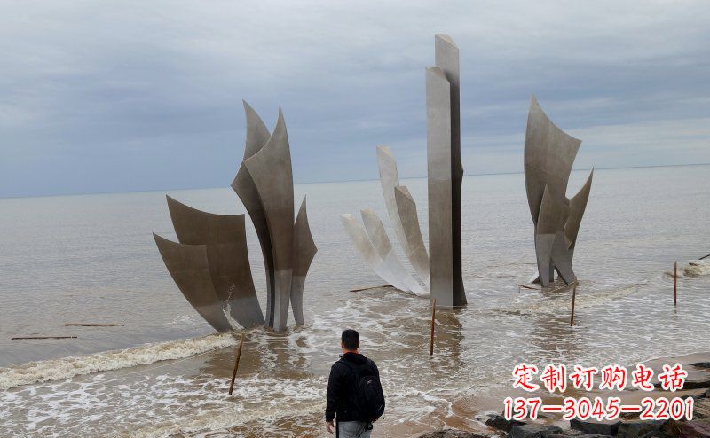 成都不锈钢船帆海边景观雕塑