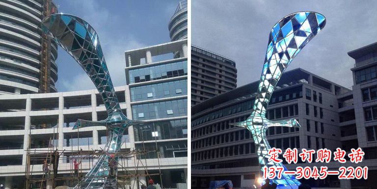 成都大雁景观雕塑——精美不锈钢艺术品