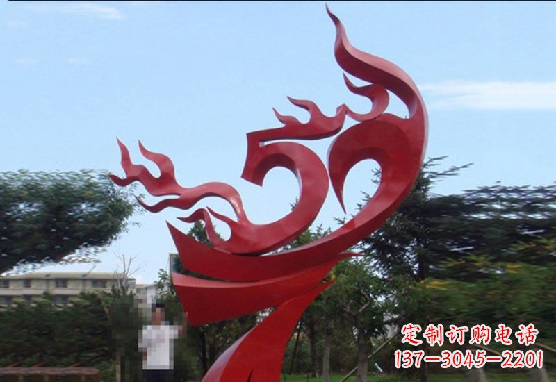 成都不锈钢凤凰涅槃雕塑——象征着新生