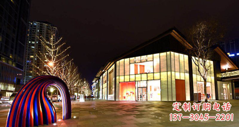 成都不锈钢拱门雕塑——点缀街边景观