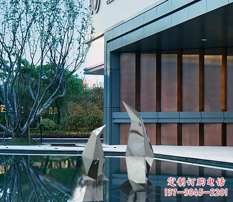 成都不锈钢企鹅雕塑一件来自大自然的艺术品