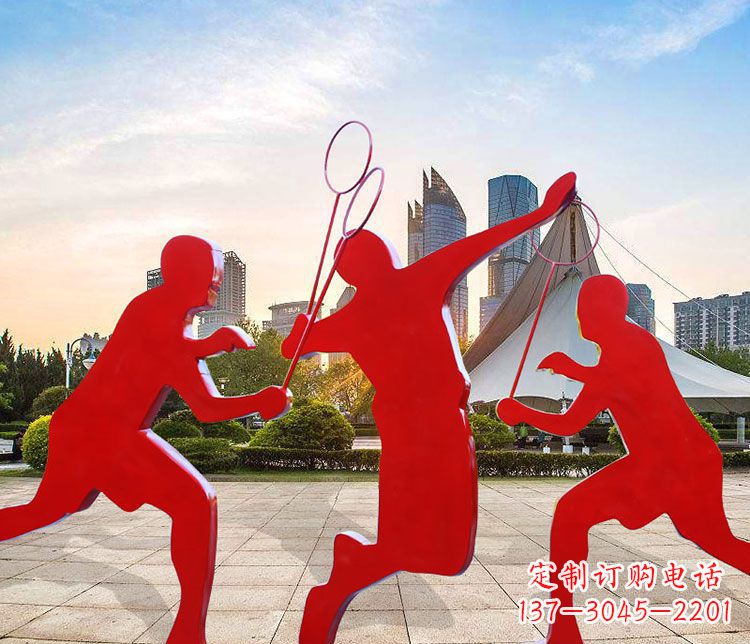 成都羽毛球雕塑以不锈钢为原料的精美艺术品