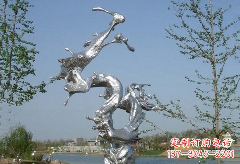 成都不锈钢蛟龙出海雕塑