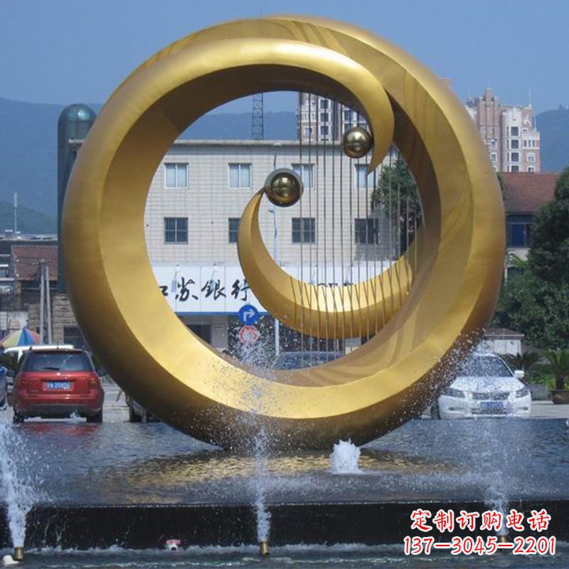 成都不锈钢喷泉雕塑美丽与宁静