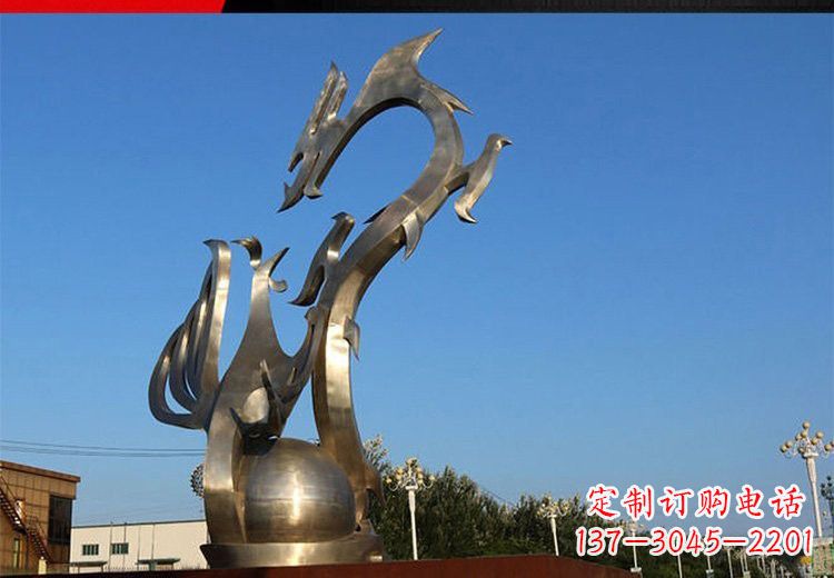 成都不锈钢龙凤雕塑艺术精美的精品