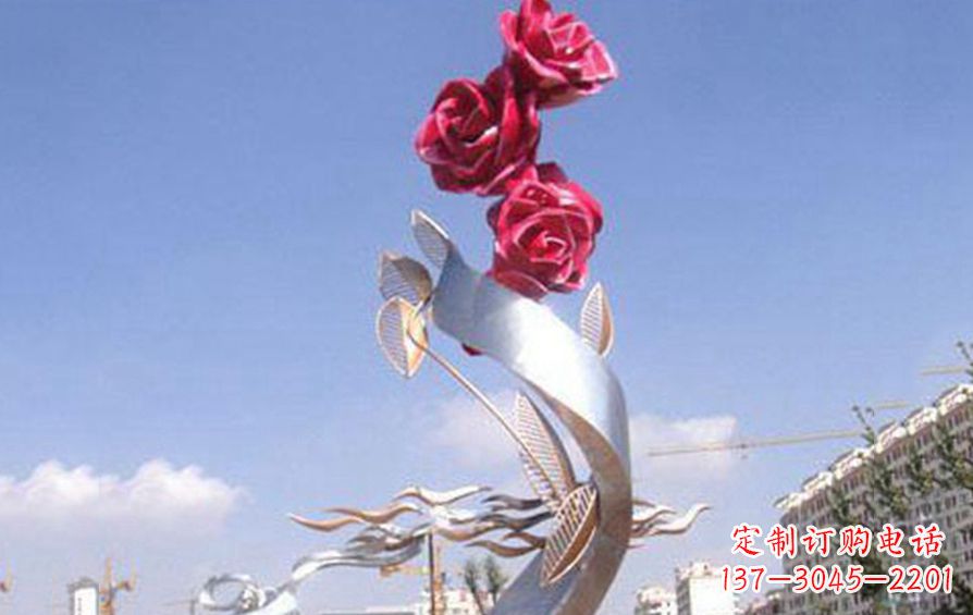 成都精美不锈钢玫瑰雕塑
