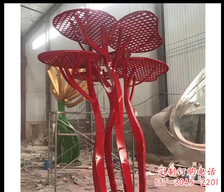 成都不锈钢蘑菇景观雕塑