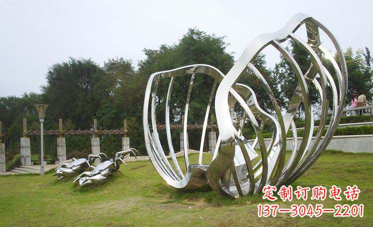 成都不锈钢贝壳雕塑的美
