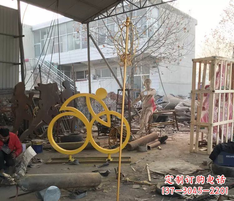 成都不锈钢自行车雕塑——象征着健康、积极的生活方式