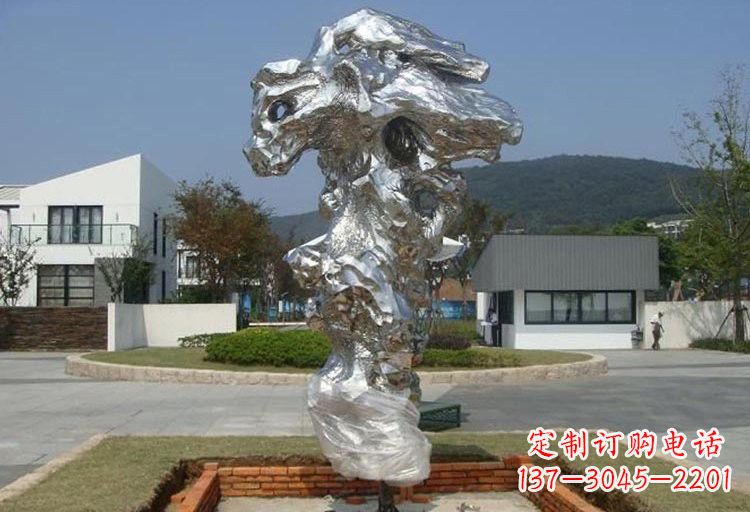 成都不锈钢抽象太湖石雕塑