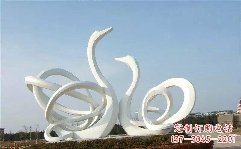 成都不锈钢制作的天鹅雕塑