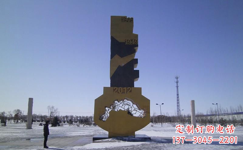 成都不锈钢抽象钥匙雕塑 (2)