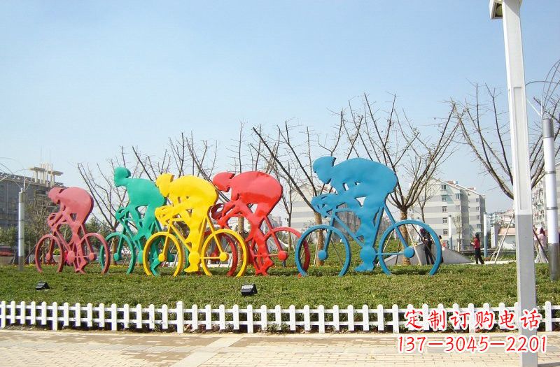 成都不锈钢抽象自行车雕塑