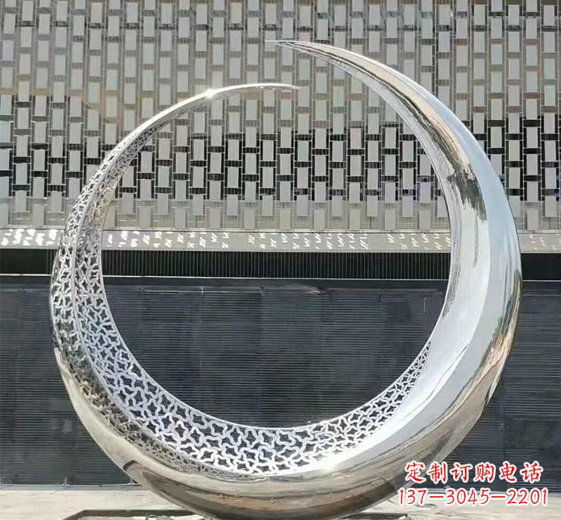 成都精美不锈钢圆环雕塑