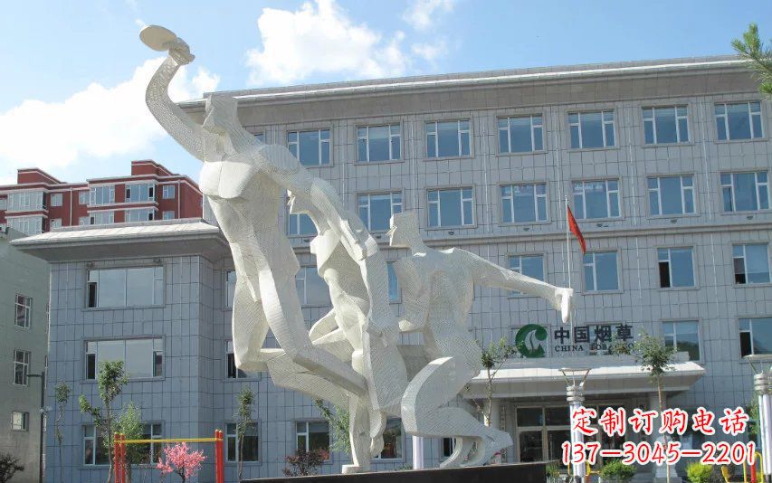 成都不锈钢打乒乓球人物雕塑