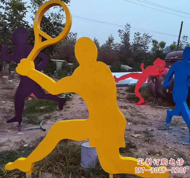 成都不锈钢打羽毛球雕塑2