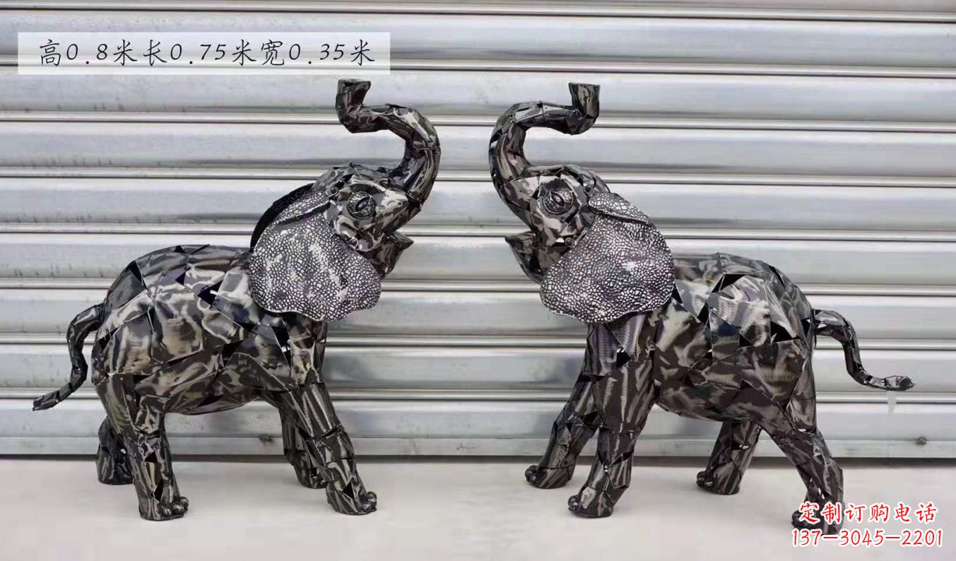 成都不锈钢大象雕塑精美的摆件装饰