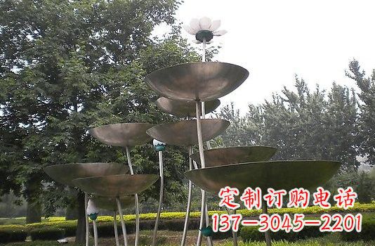 成都不锈钢大型荷叶雕塑