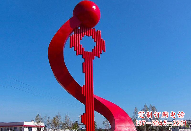 成都不锈钢大型抽象钥匙雕塑