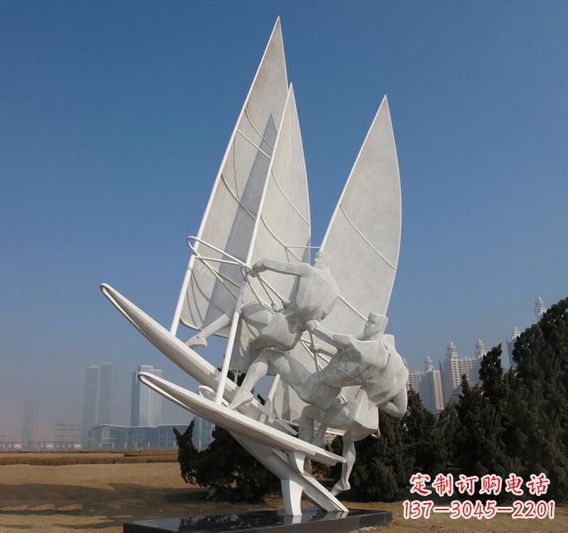 成都不锈钢大型帆船雕塑海洋精神的象征
