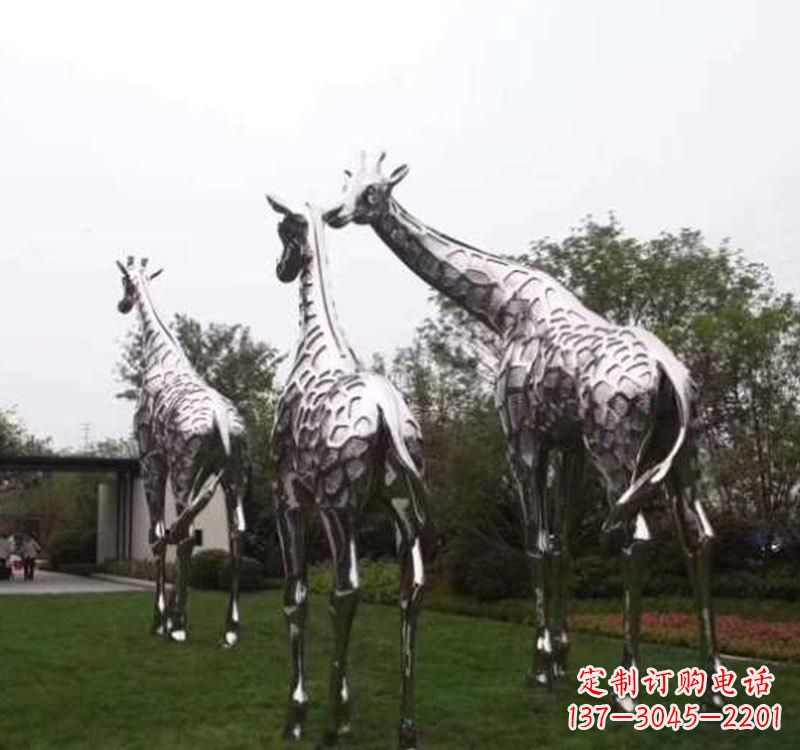 成都不锈钢大型长颈鹿雕塑