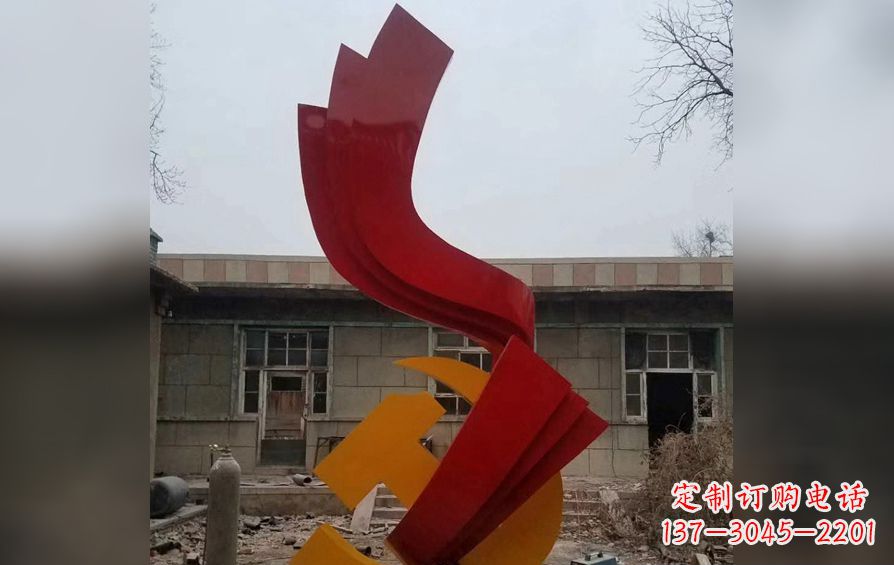 成都不锈钢党徽雕塑——为共产主义奠基