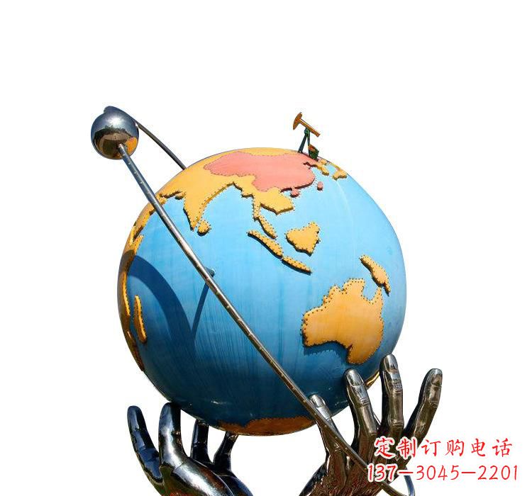 成都不锈钢地球雕塑象征着世界和平