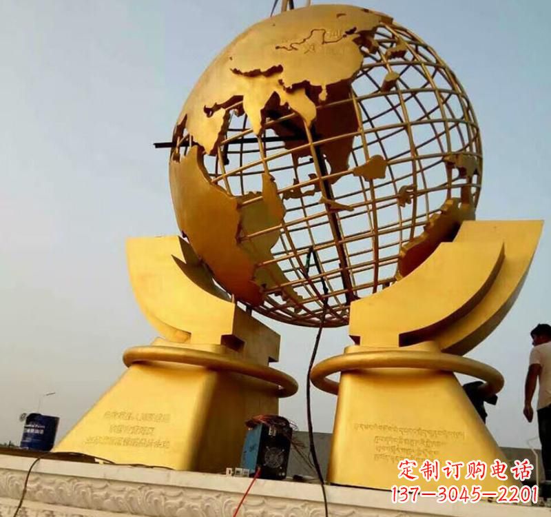 成都不锈钢地球仪镂空雕塑