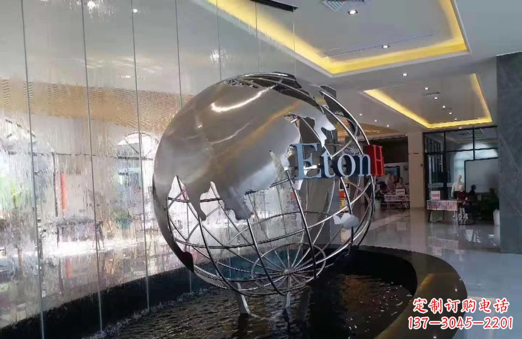 成都大地见证——不锈钢地球仪喷泉雕塑