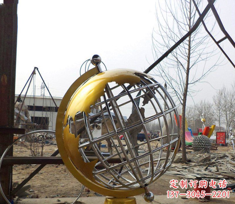 成都不锈钢地球仪雕塑象征着美好未来