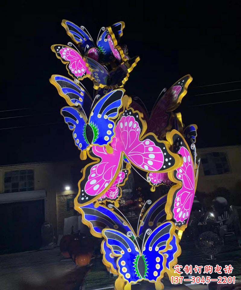 成都不锈钢蝴蝶雕塑彩绘魅力无限