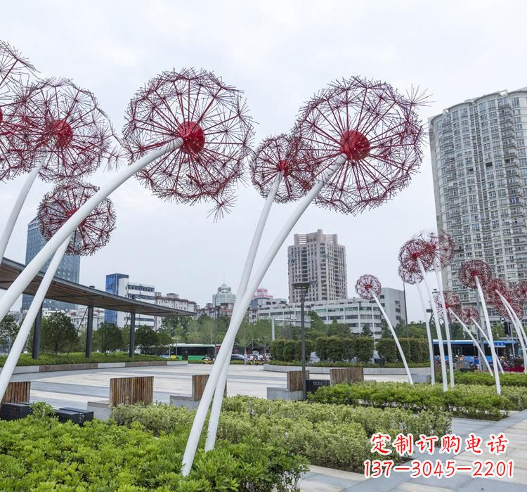 成都不锈钢蒲公英雕塑色彩缤纷的自然之美