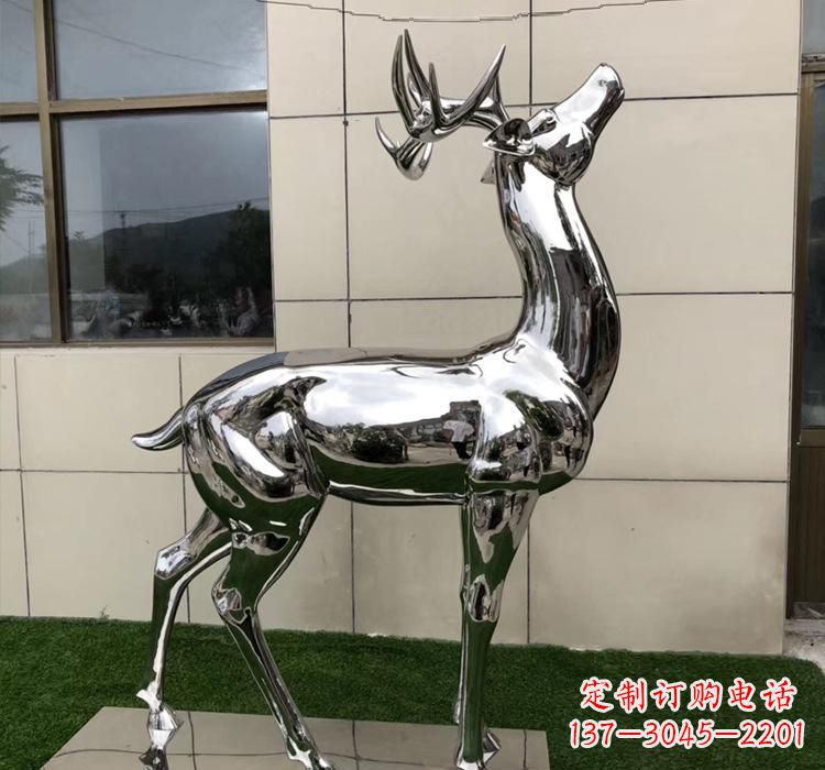 成都不锈钢动物梅花鹿雕塑美观耐用