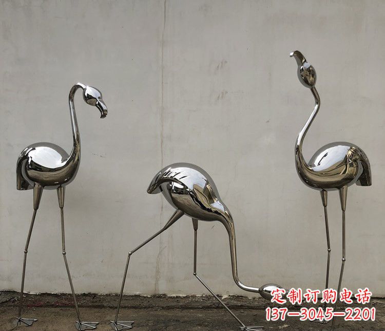 成都不锈钢锻造的火烈鸟雕塑