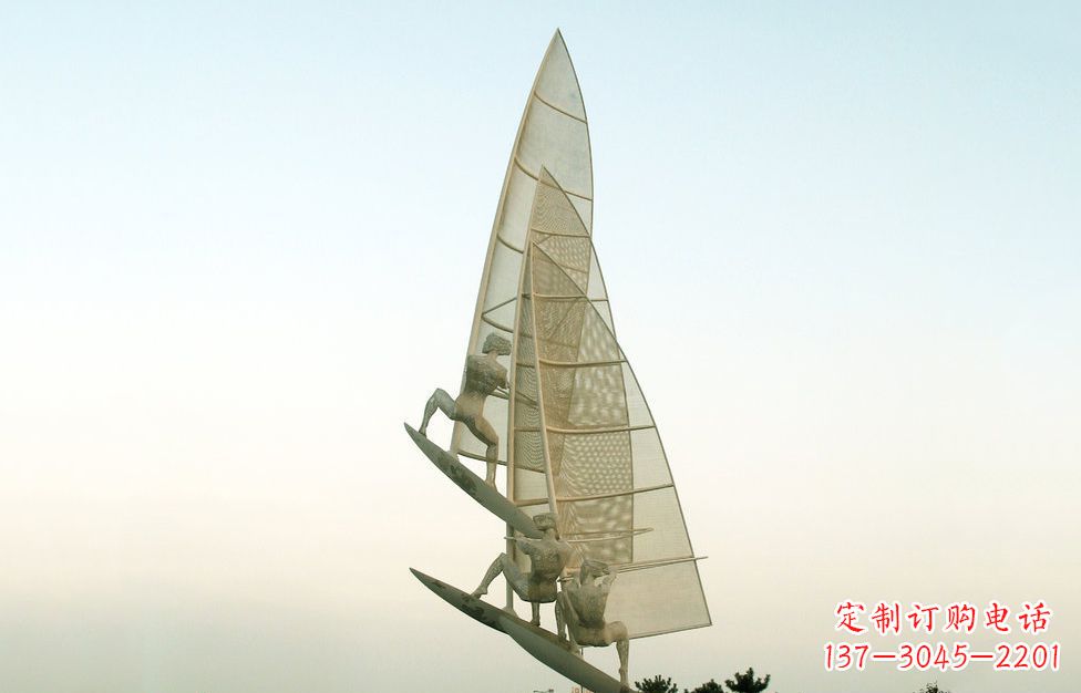 成都精美的不锈钢帆船雕塑