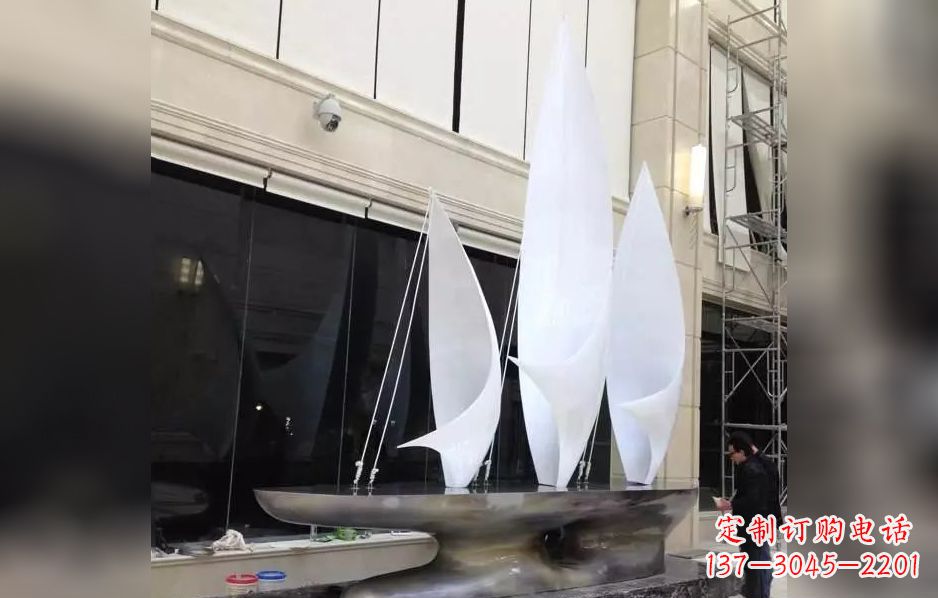 成都不锈钢帆船海洋迷人的雕塑