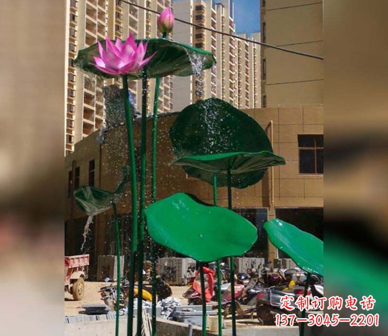 成都不锈钢仿真荷花雕塑