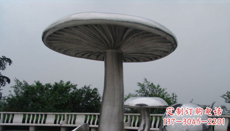 成都不锈钢仿真蘑菇凉亭雕塑