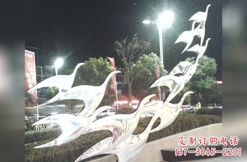 成都不锈钢大雁雕塑一种高雅的艺术美学