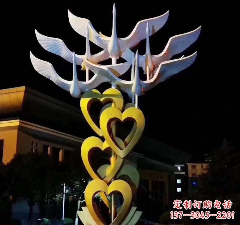 成都不锈钢飞翔大雁雕塑