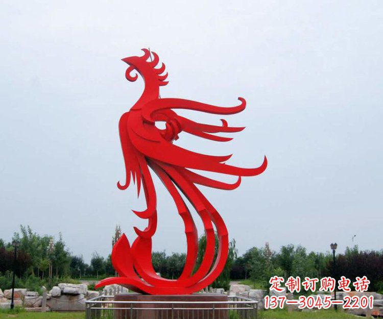 成都精美凤凰雕塑点亮凤凰公园