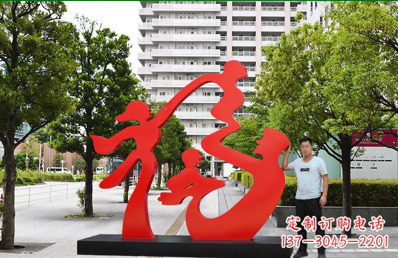 成都不锈钢福字雕塑传递美好祝福