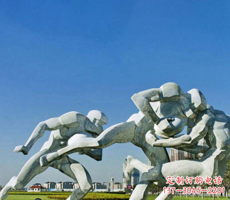 成都橄榄球雕塑传承优雅运动精神