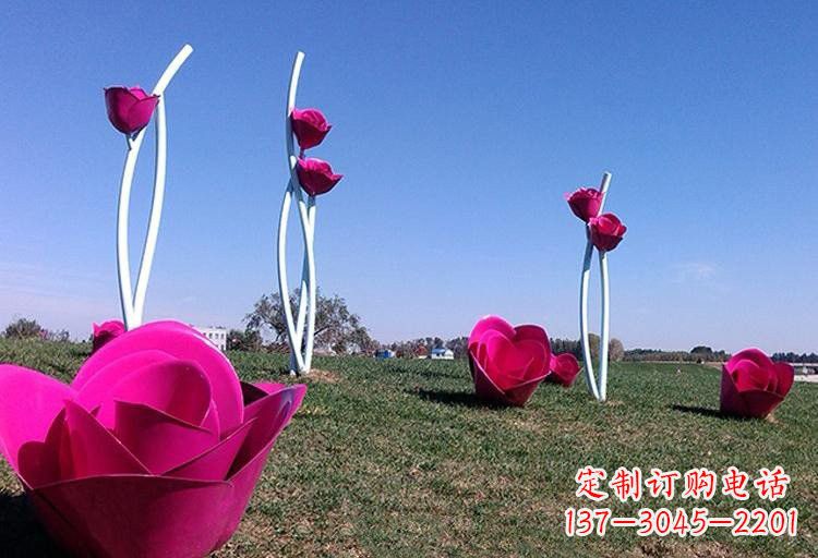 成都不锈钢玫瑰雕塑美丽的艺术之作