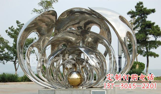 成都不锈钢贝壳珍珠雕塑艺术的融合