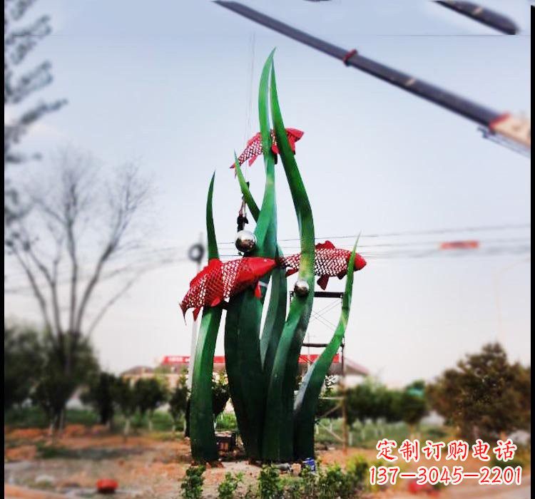 成都不锈钢鲤鱼雕塑美轮美奂的艺术之作