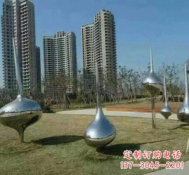 成都不锈钢陀螺雕塑精美装饰公园环境