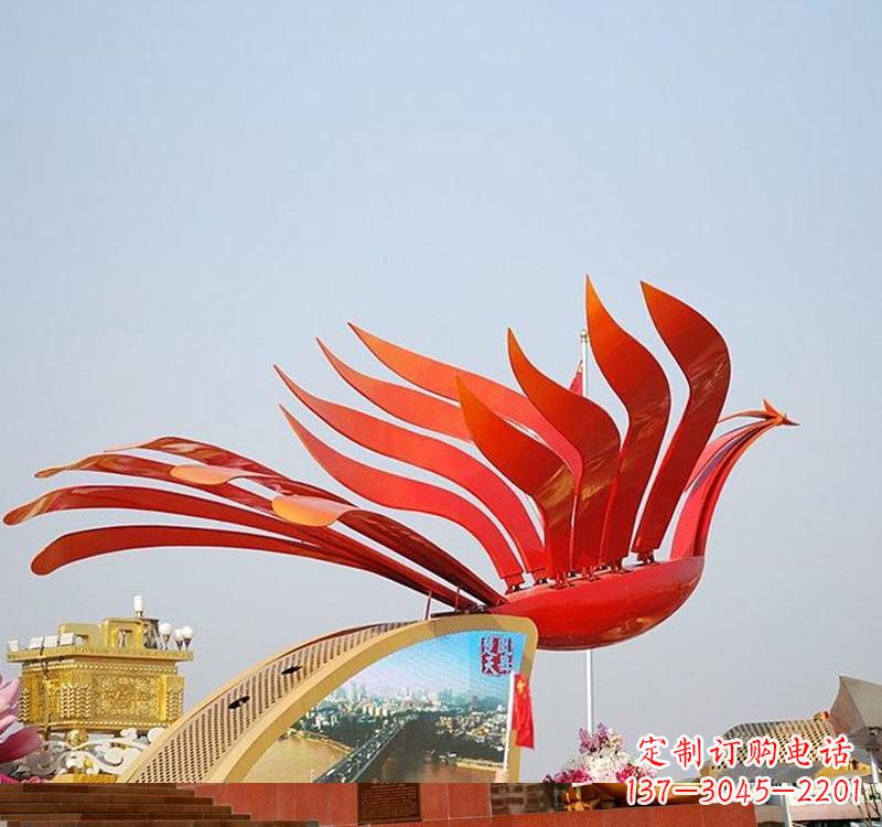成都不锈钢凤凰雕塑——美丽的象征
