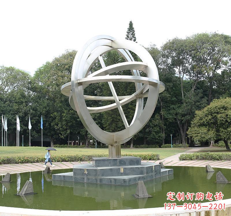 成都不锈钢地球仪雕塑把地球放在手中