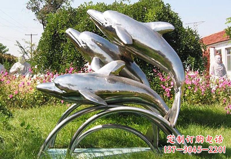 成都不锈钢海豚雕塑——点亮公园的精灵